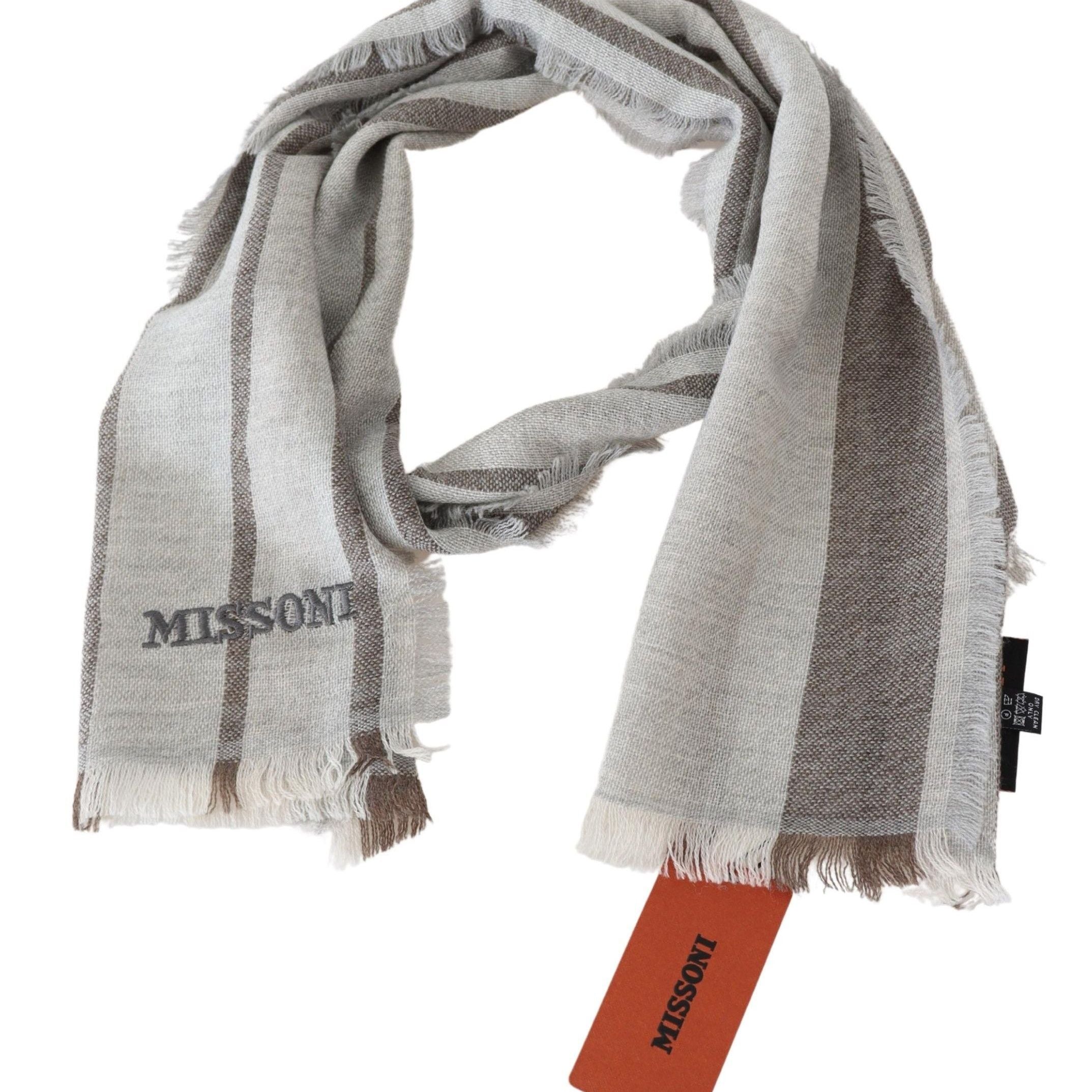 Missoni Multicolor Striped Wool Unisex Neck Wrap Scarf