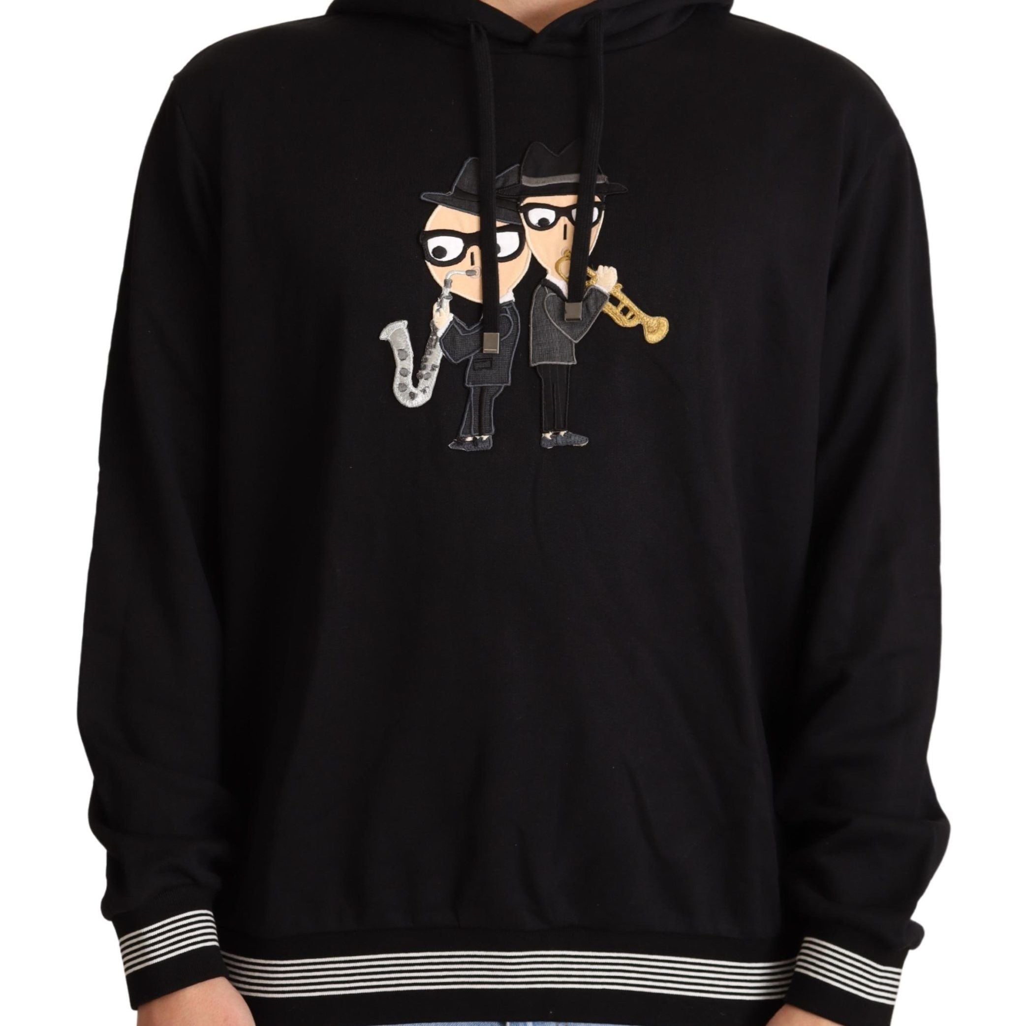 Dolce & Gabbana Black Cotton Hooded #dgfamily Sweater