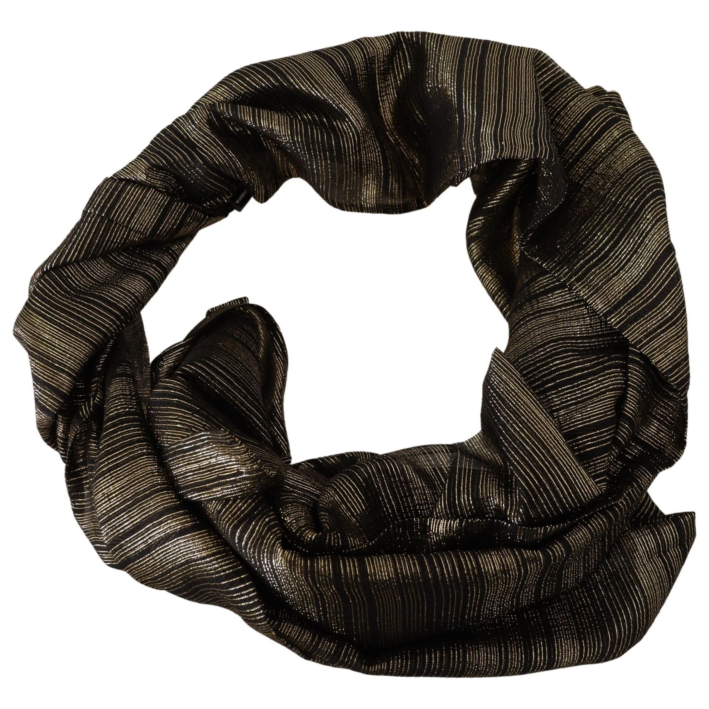 Dolce & Gabbana Metallic Gold Silk Stretch Shawl Wrap Scarf