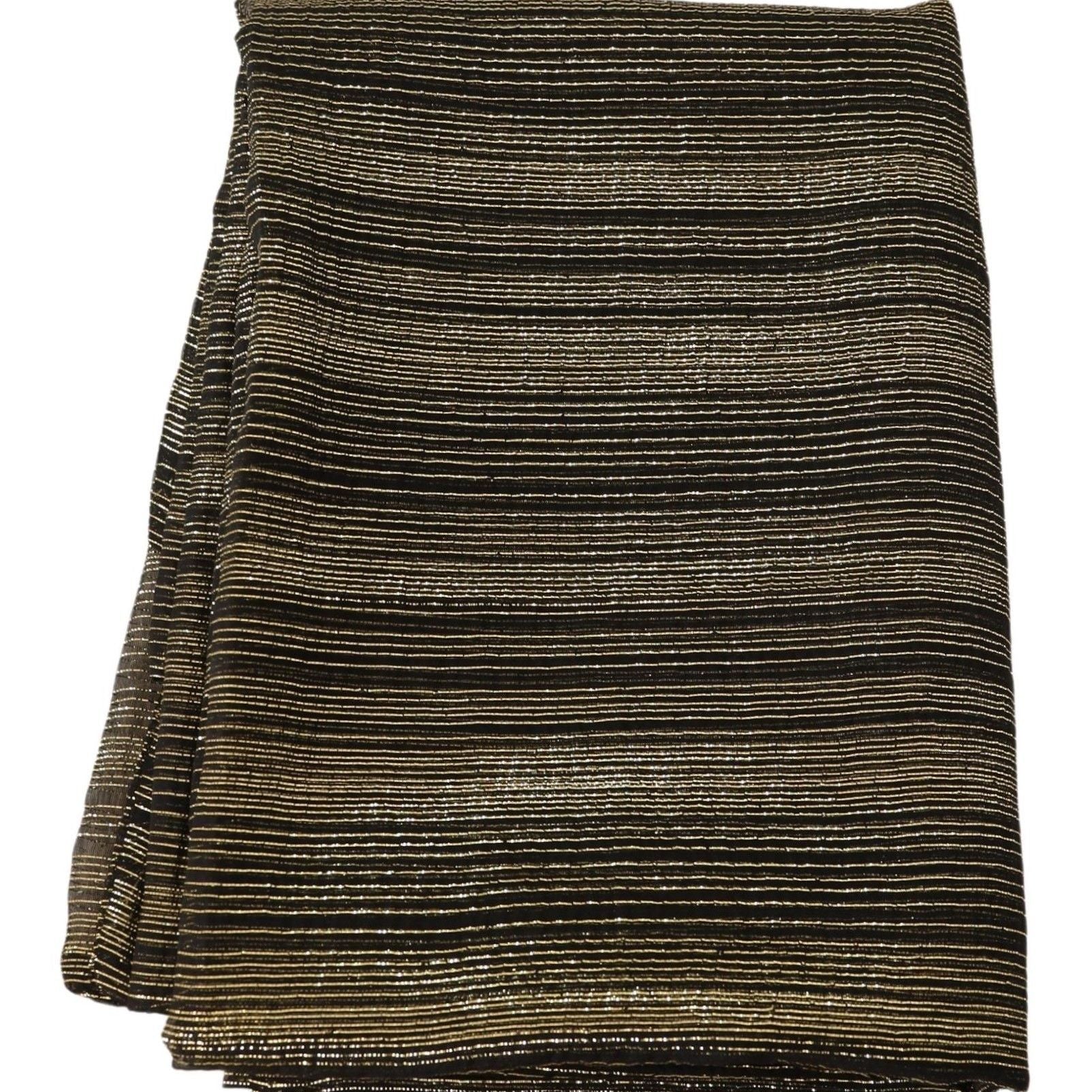 Dolce & Gabbana Metallic Gold Silk Stretch Shawl Wrap Scarf