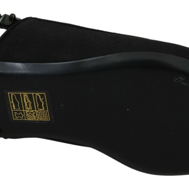 Dolce & Gabbana Black Flats Slingback Charmeuse Shoes