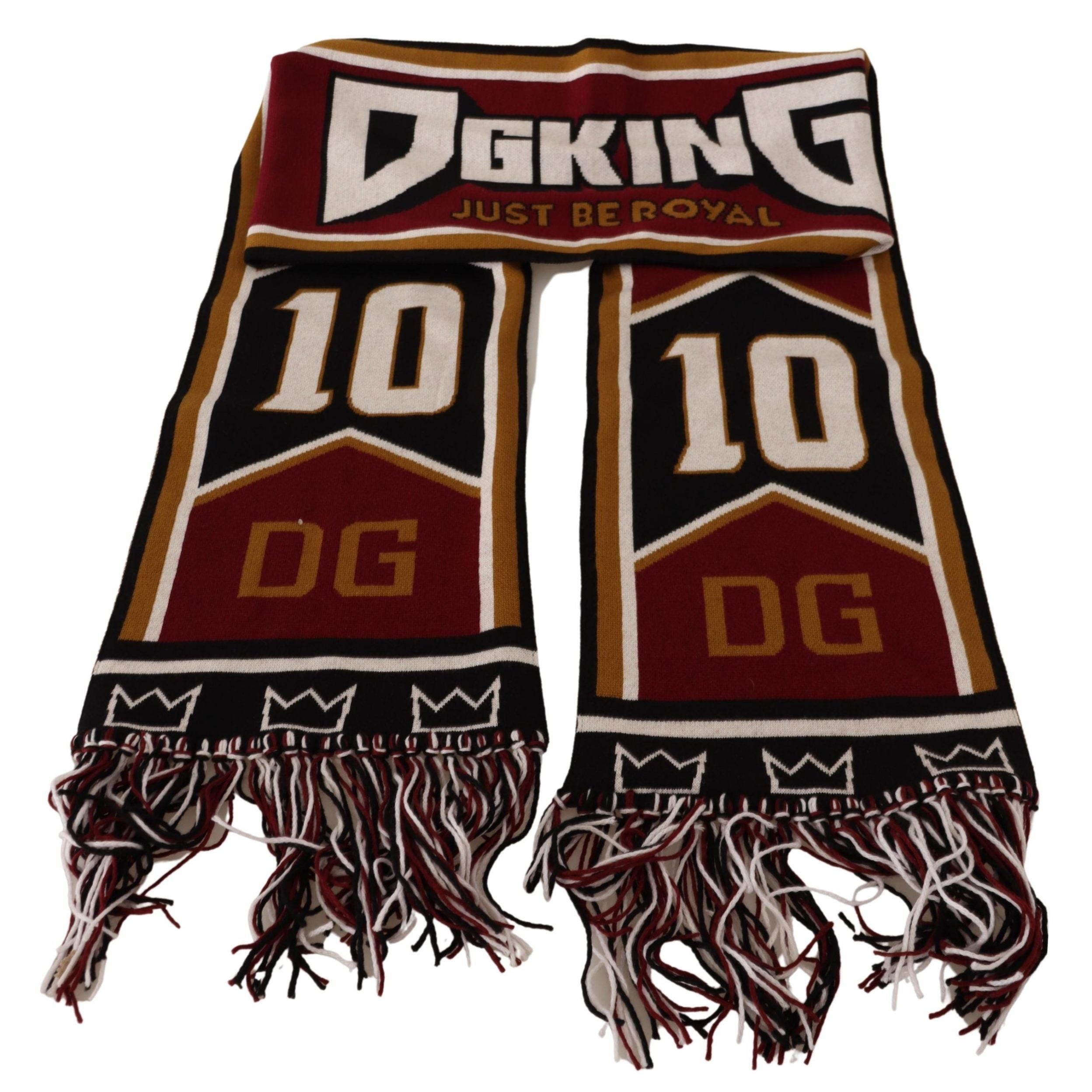 Dolce & Gabbana Multicolor Wool Knit DG King Shawl Wrap Scarf
