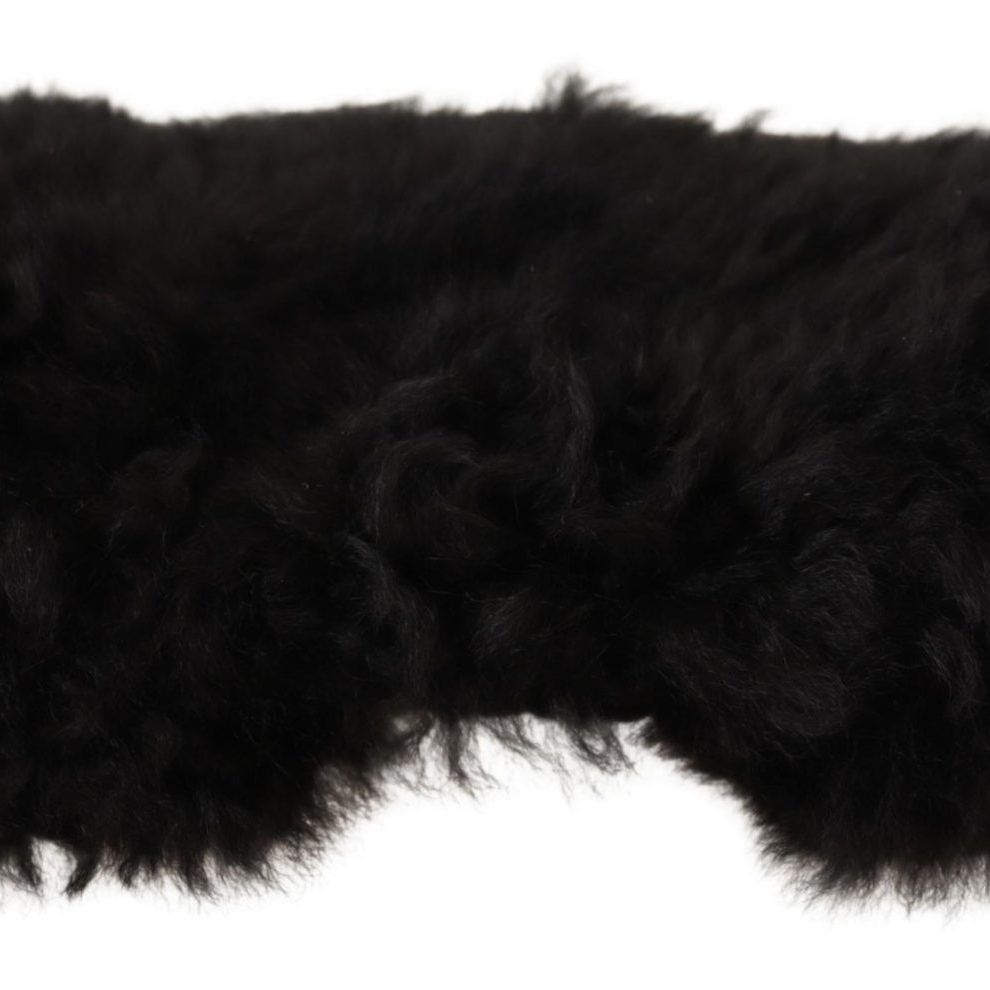 Dolce & Gabbana Black Cashmere Fur Women Beanie Women Hat