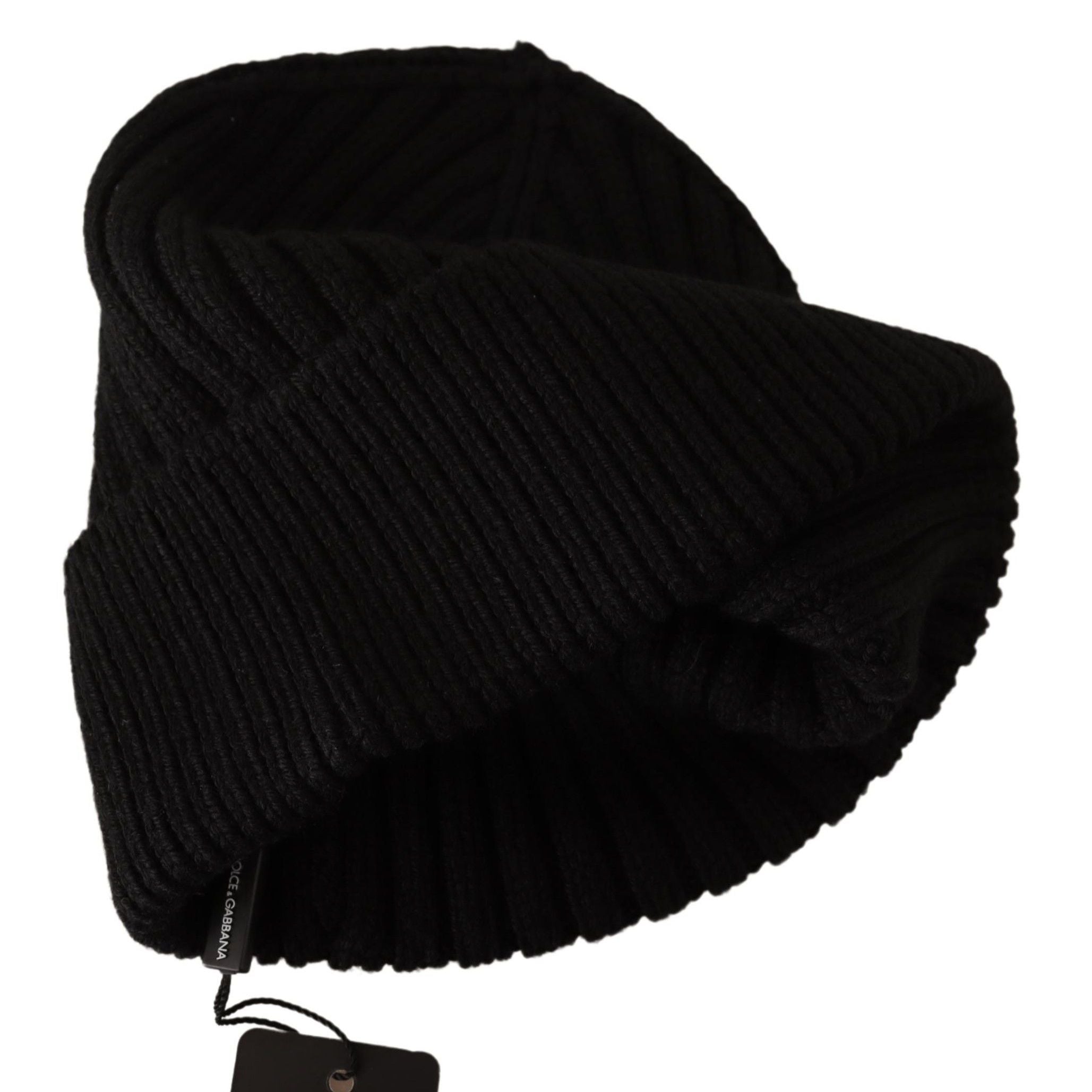 Dolce & Gabbana Black Wool Knit Women Winter Hat
