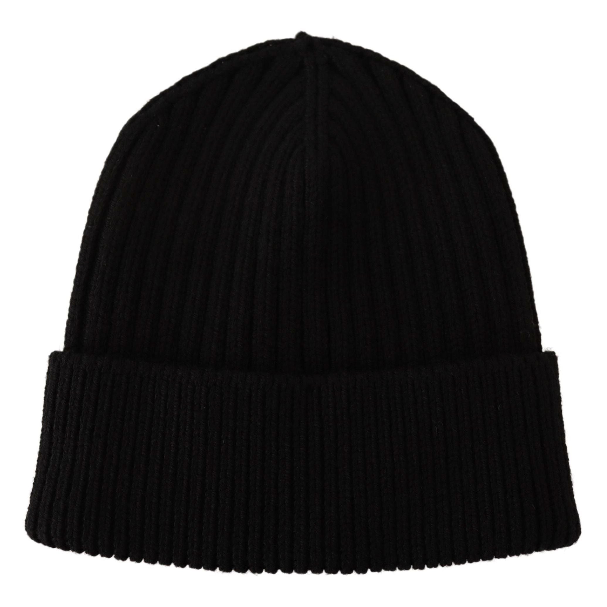 Dolce & Gabbana Black Wool Knit Women Winter Hat