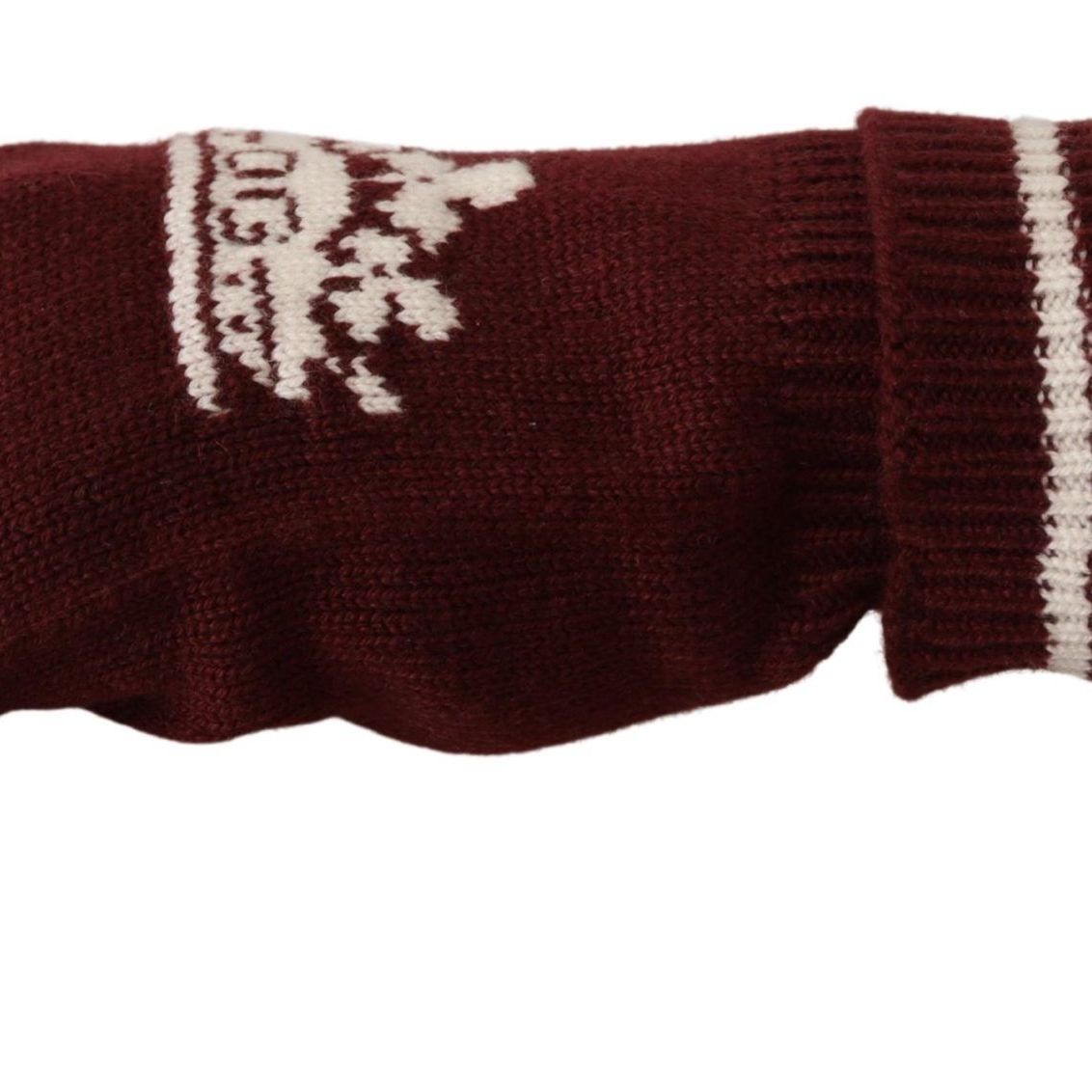 Dolce & Gabbana Red White D&G Logo Crown Cashmere Gloves
