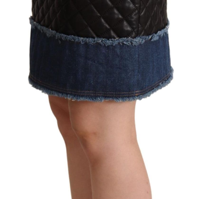 Dolce & Gabbana Black Quilted Leather Mini Skirts
