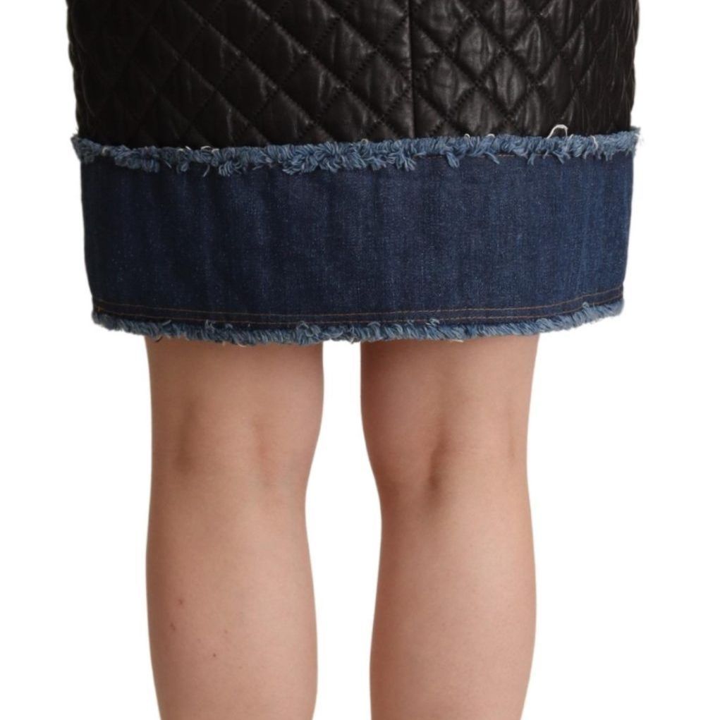 Dolce & Gabbana Black Quilted Leather Mini Skirts