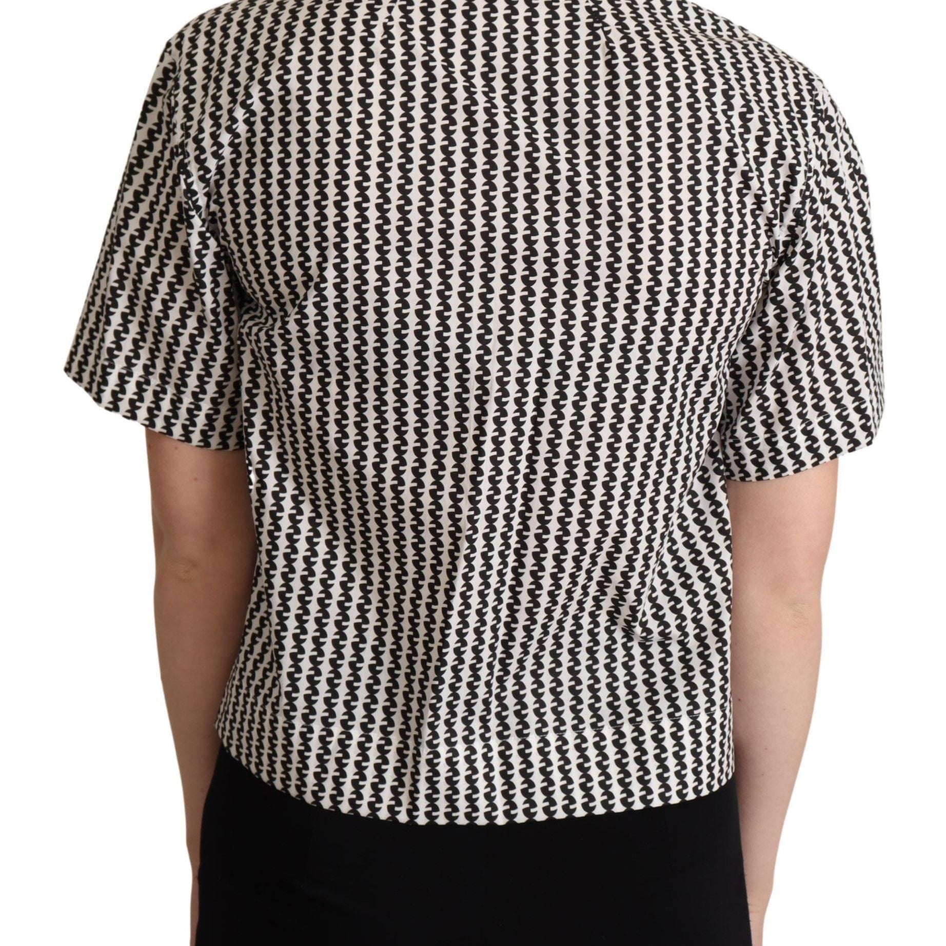 Dolce & Gabbana White Black Fantasy Pattern Shirt