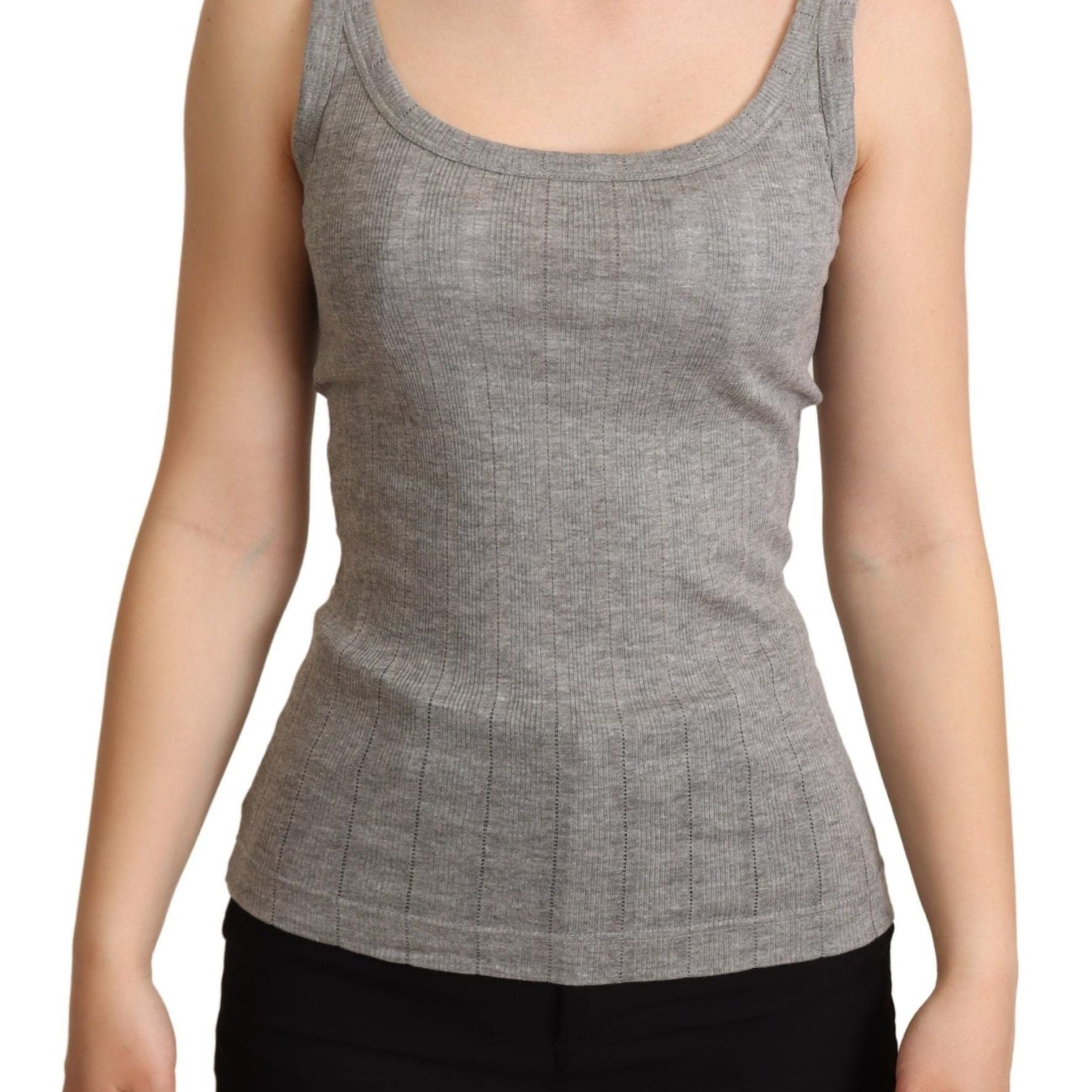 Dolce & Gabbana Gray Cotton Modal Canotta Tank Top T-shirt