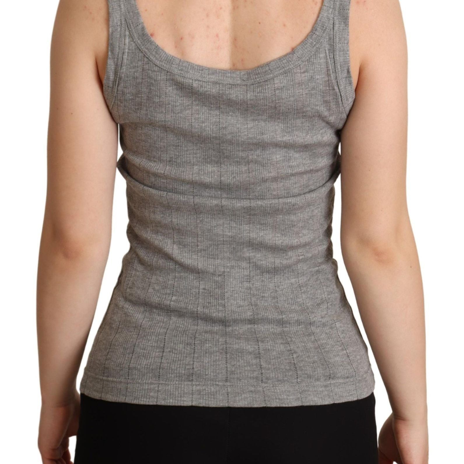 Dolce & Gabbana Gray Cotton Modal Canotta Tank Top T-shirt