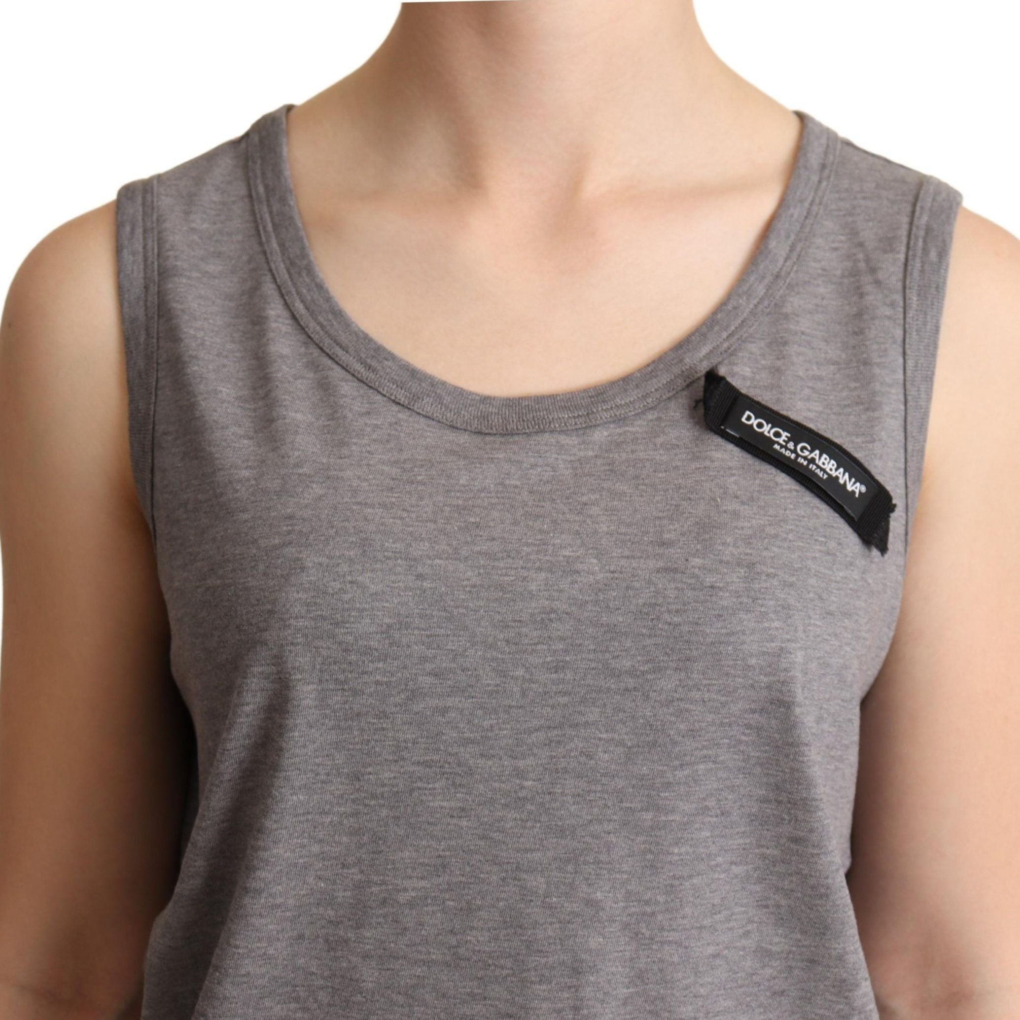 Dolce & Gabbana Gray Sleeveless Round Neck Tank Top T-shirt