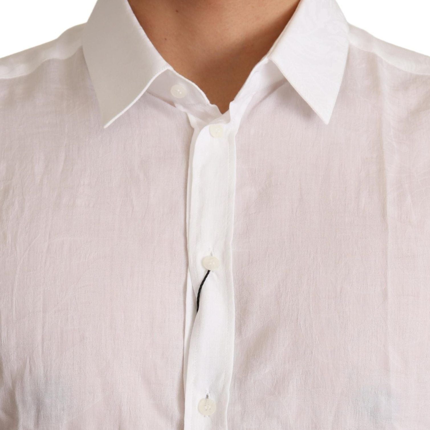 Dolce & Gabbana White Cotton Floral Pattern MARTINI Shirt