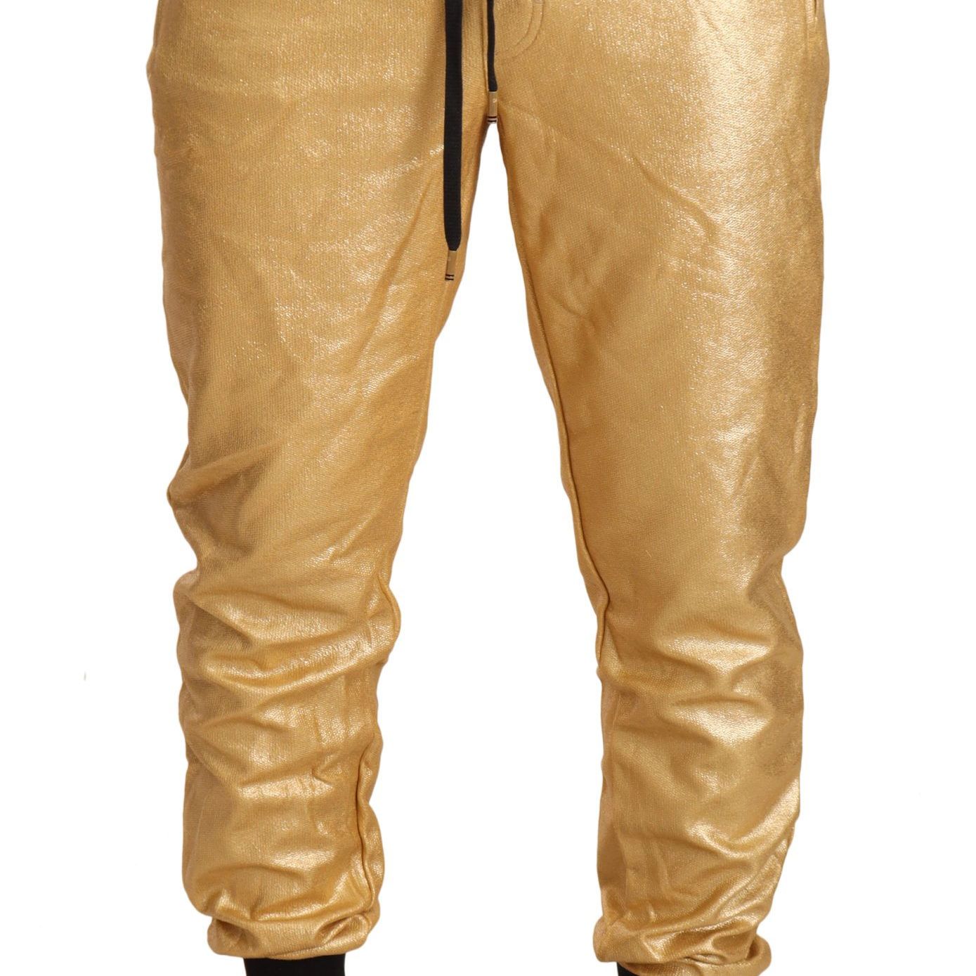 Dolce & Gabbana Gold Pig Of The Year Cotton Trousers Pants