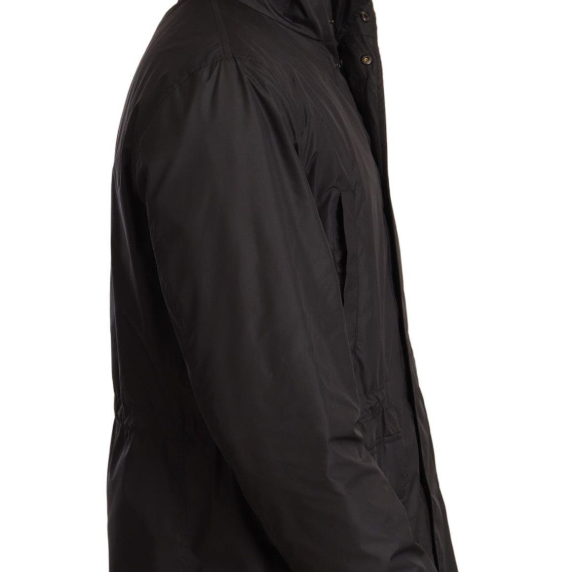 Dolce & Gabbana Black Hooded Mens Trench Coat Jacket