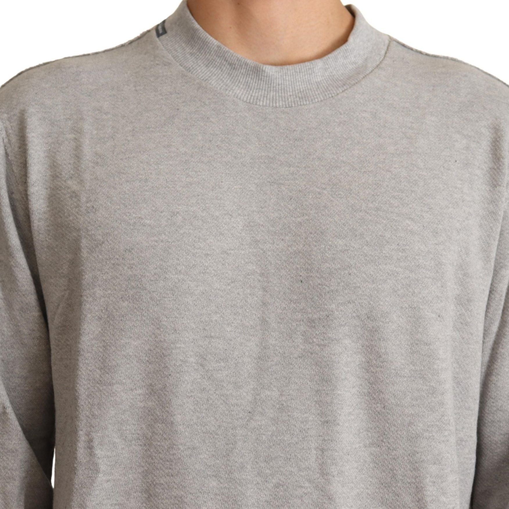 Dolce & Gabbana Gray Cotton Crewneck Pullover Sweater