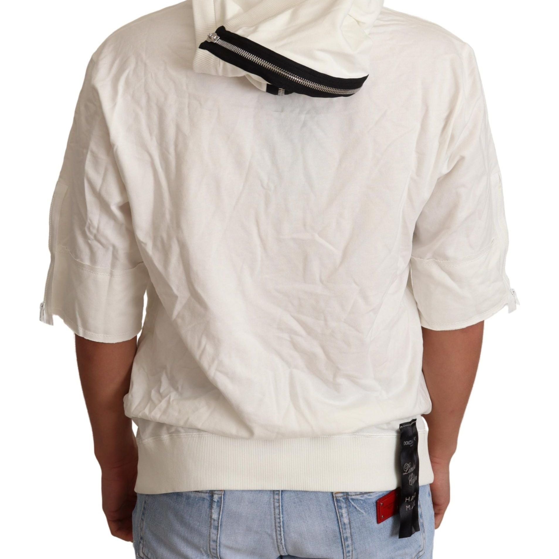 Dolce & Gabbana White Hooded Limited Edition Sweater