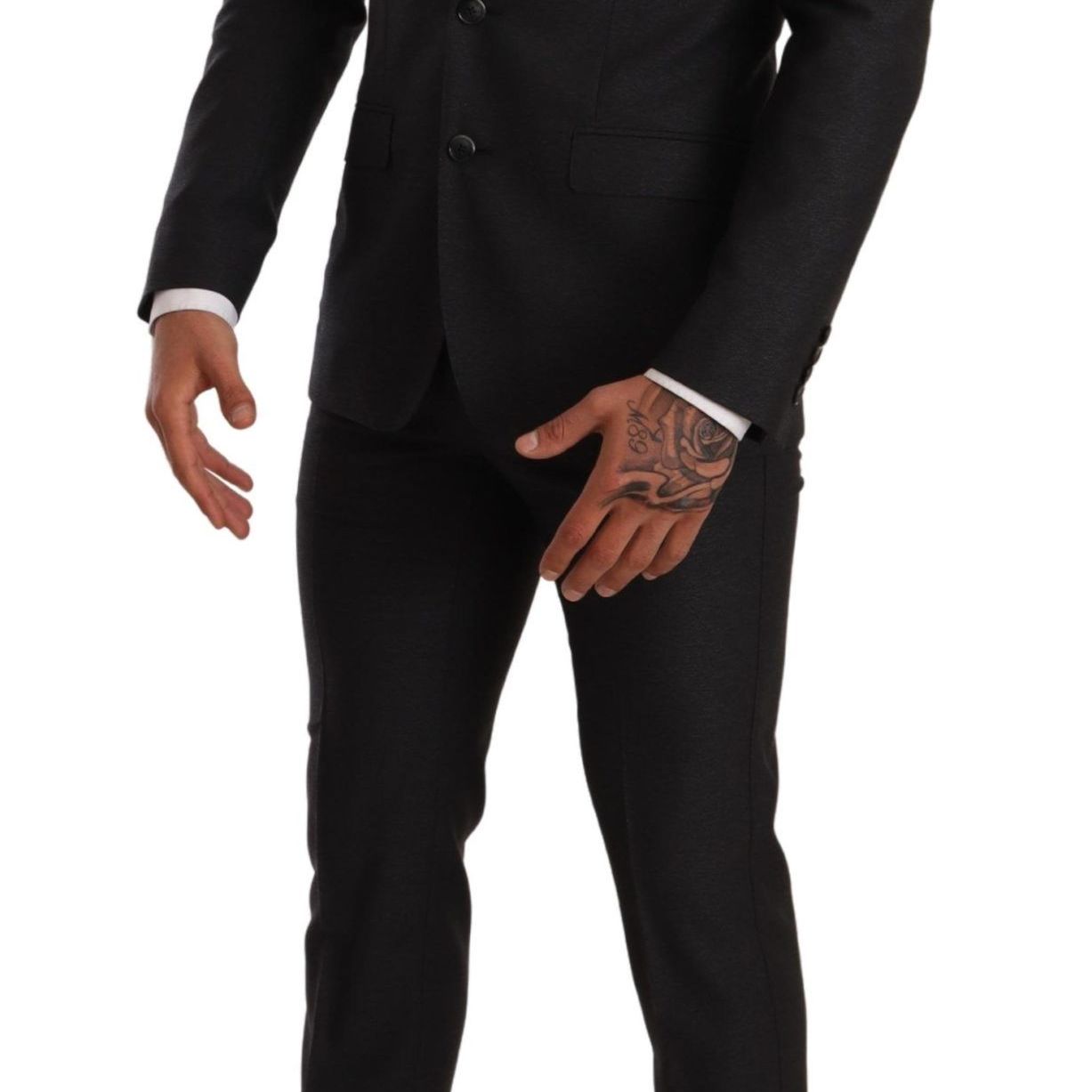 Dolce & Gabbana Gray Wool MARTINI Slim Fit Set Suit