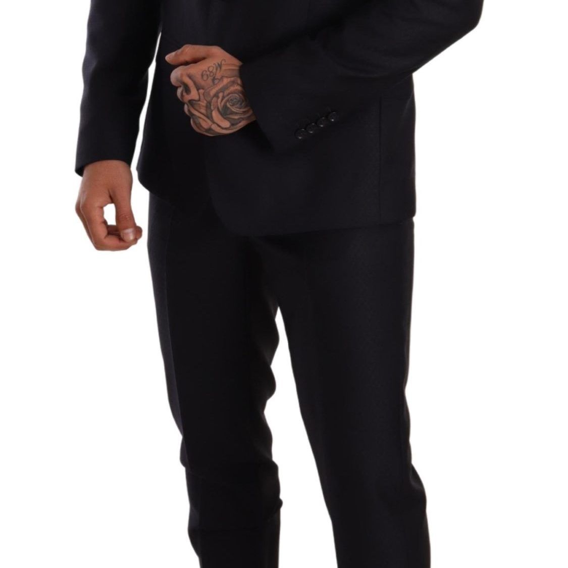 Dolce & Gabbana Blue Pattern MARTINI SLIM FIT 2 Piece Suit