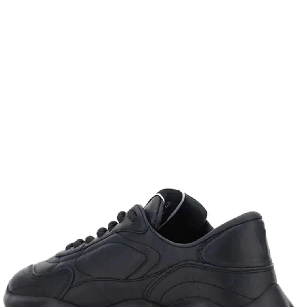 Valentino Black Calf Leather Garavani Sneakers
