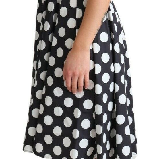 Dolce & Gabbana Black Polka Dotted Cotton A-Line Dress