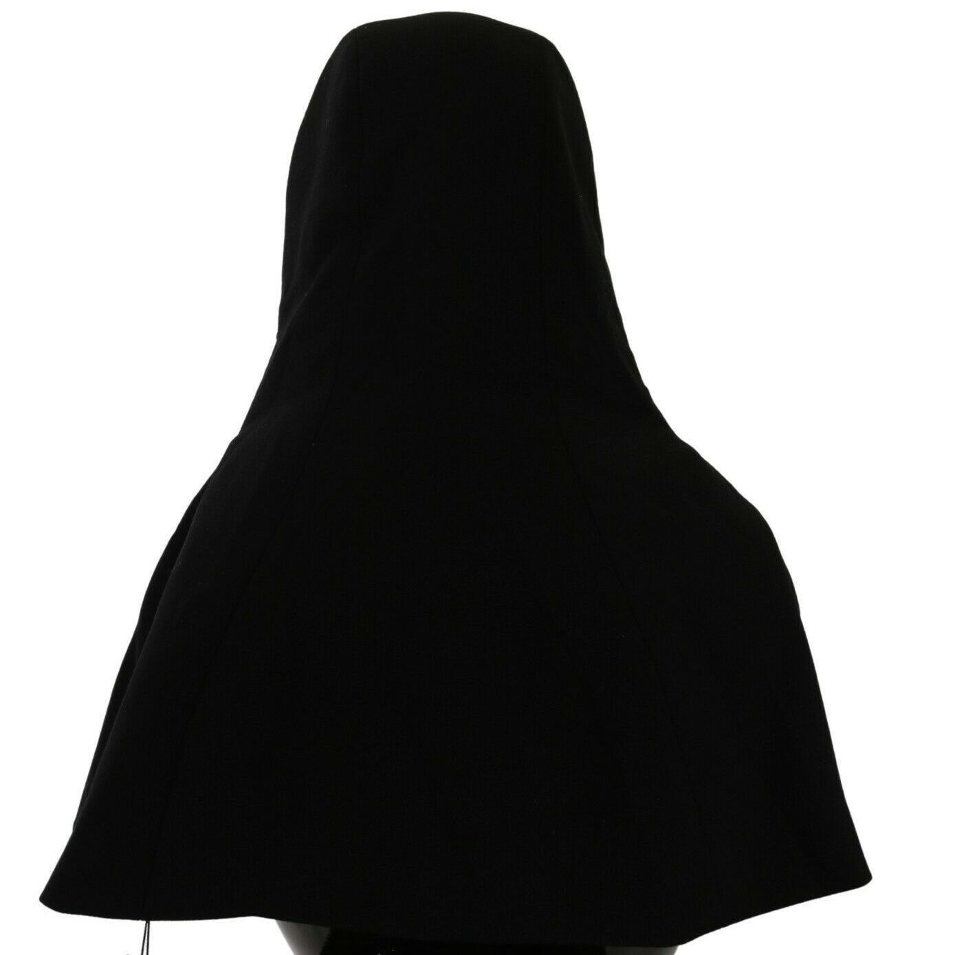 Dolce & Gabbana Black Wool Whole Head Hooded Scarf Hat