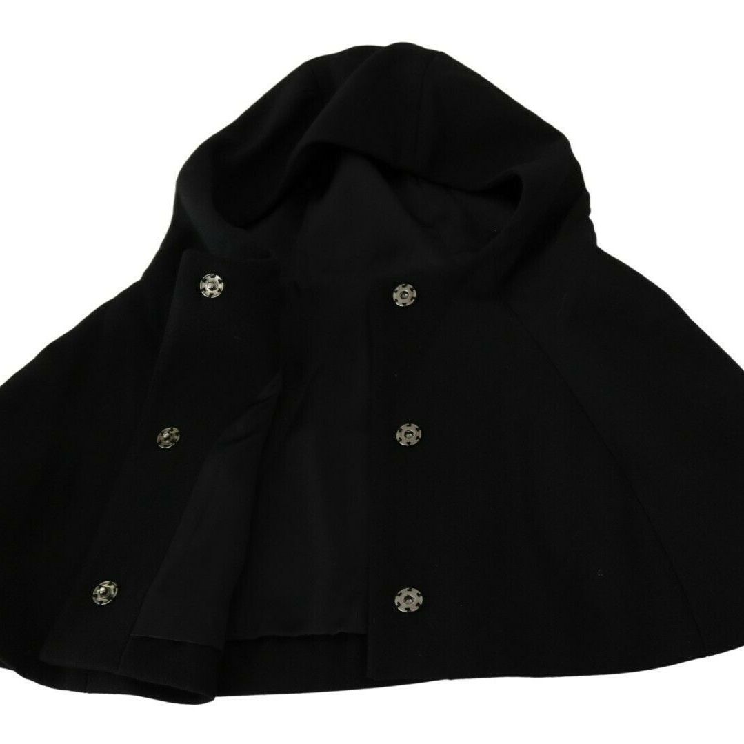 Dolce & Gabbana Black Wool Whole Head Hooded Scarf Hat