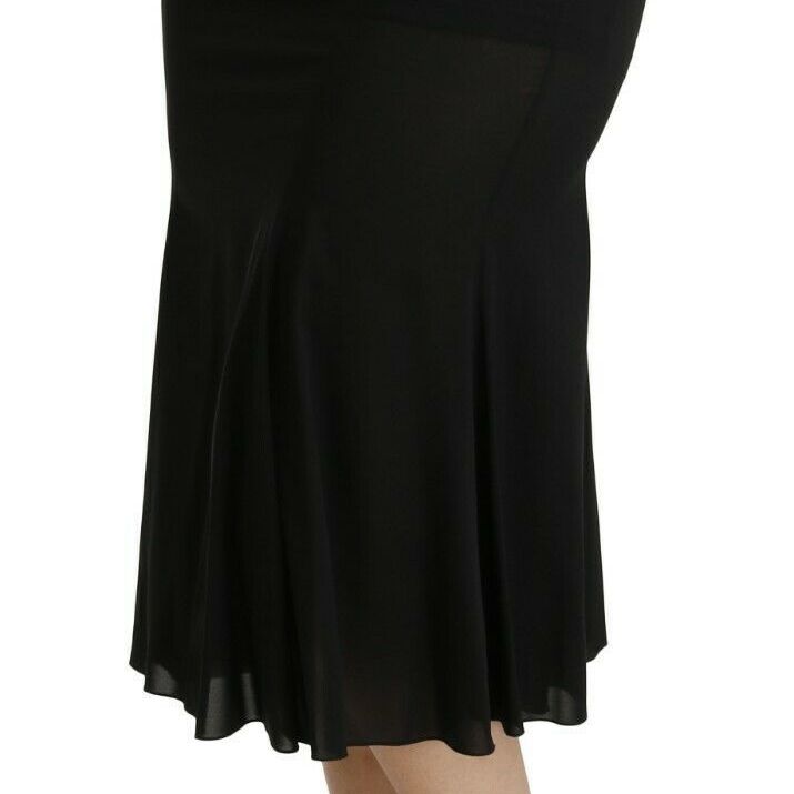 Dolce & Gabbana Black Mermaid High Waist Midi Silk Skirt