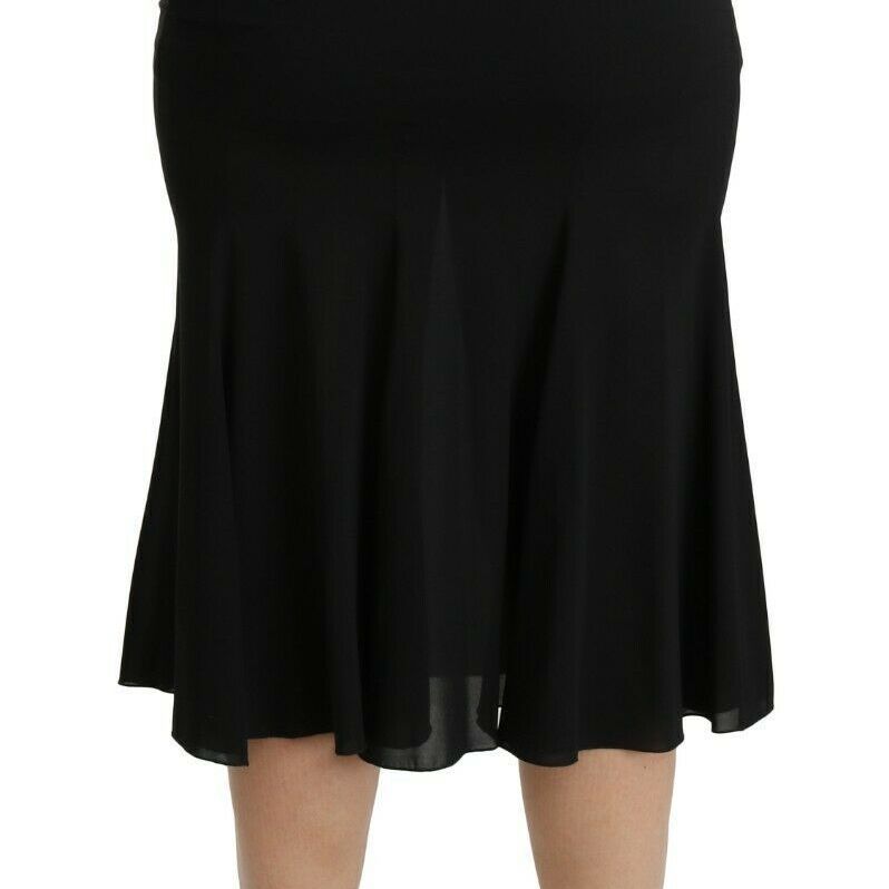 Dolce & Gabbana Black Mermaid High Waist Midi Silk Skirt