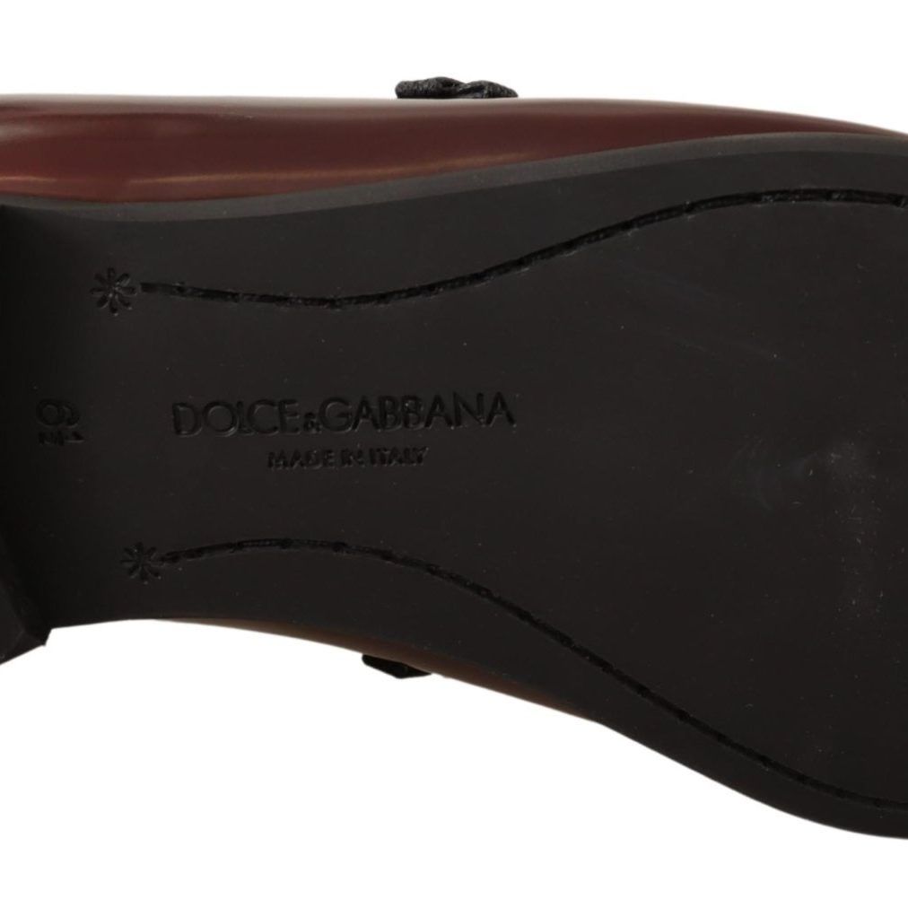 Dolce & Gabbana Bordeaux Patent Leather Dress Loafers Shoes