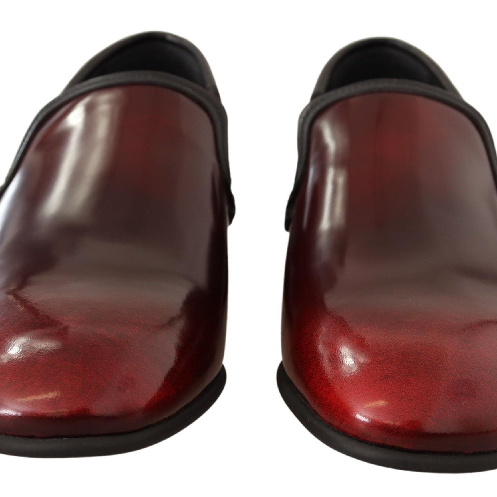 Dolce & Gabbana Bordeaux Patent Leather Dress Loafers Shoes