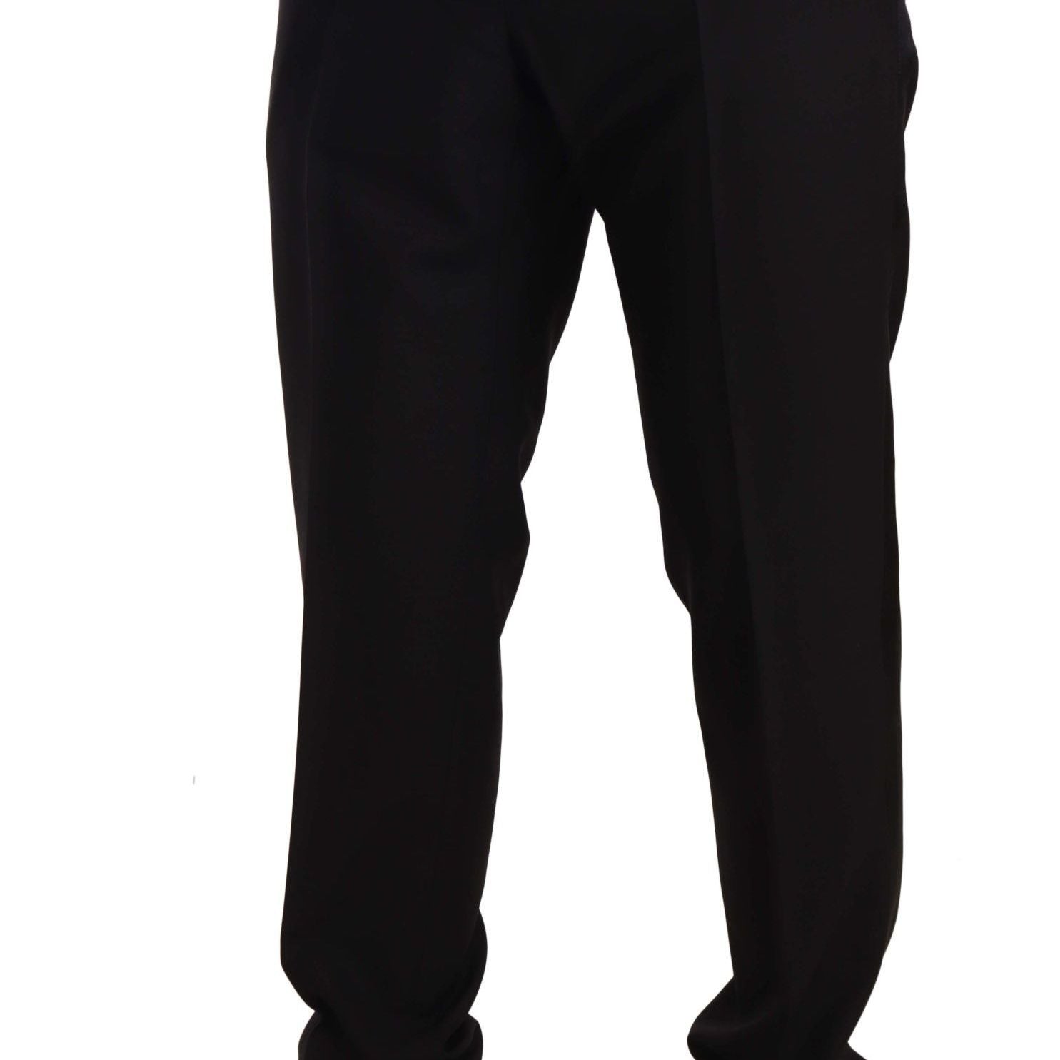 Dolce & Gabbana Black Wool Formal Tuxedo Trouser Pants