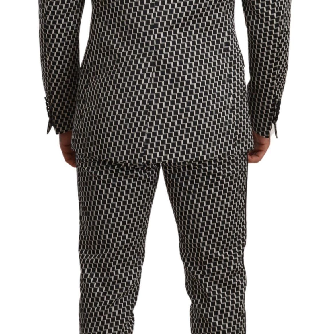 Dolce & Gabbana Dark Gray Check 3 Piece Set MARTINI Suit
