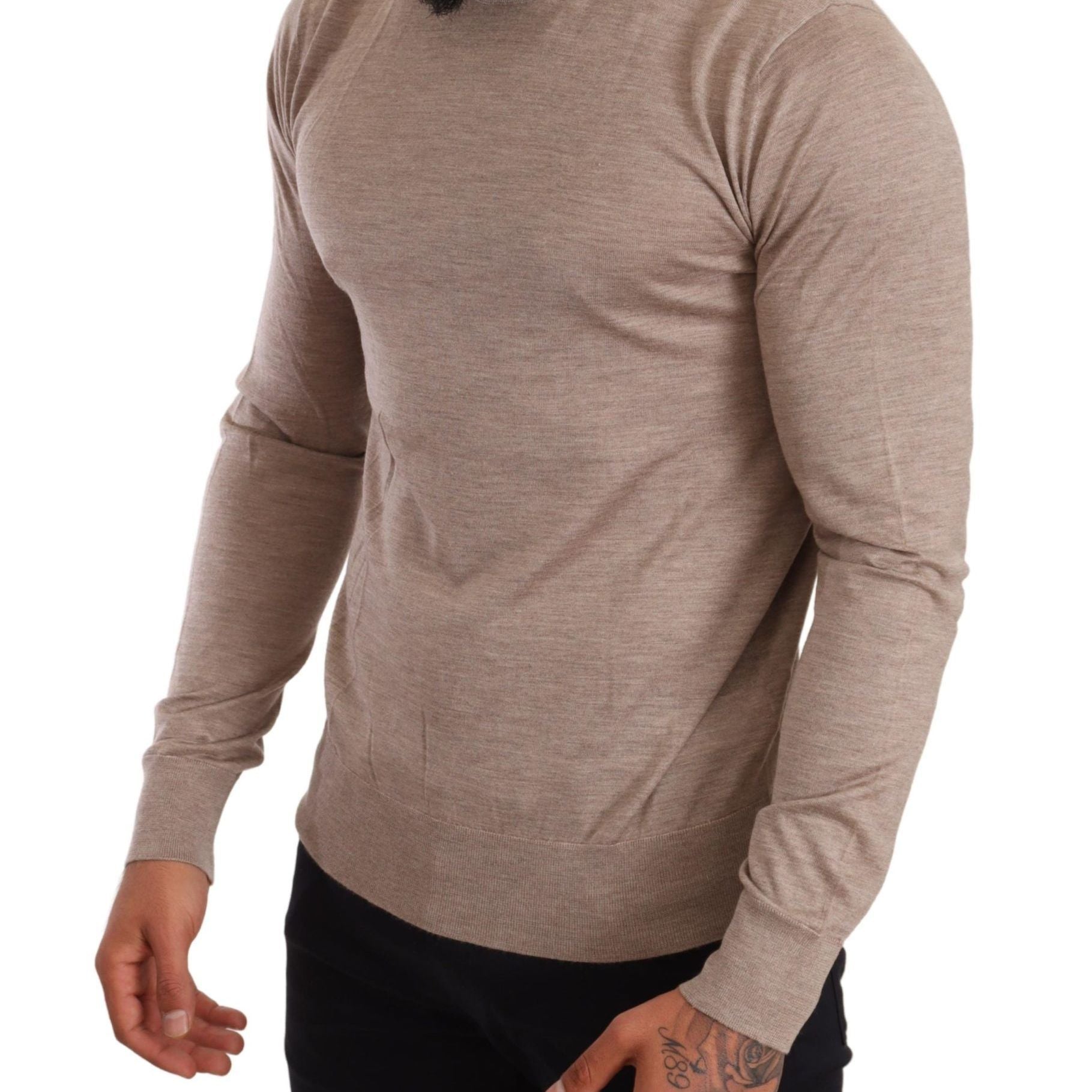 Dolce & Gabbana Beige Cashmere Turtleneck Pullover Sweater
