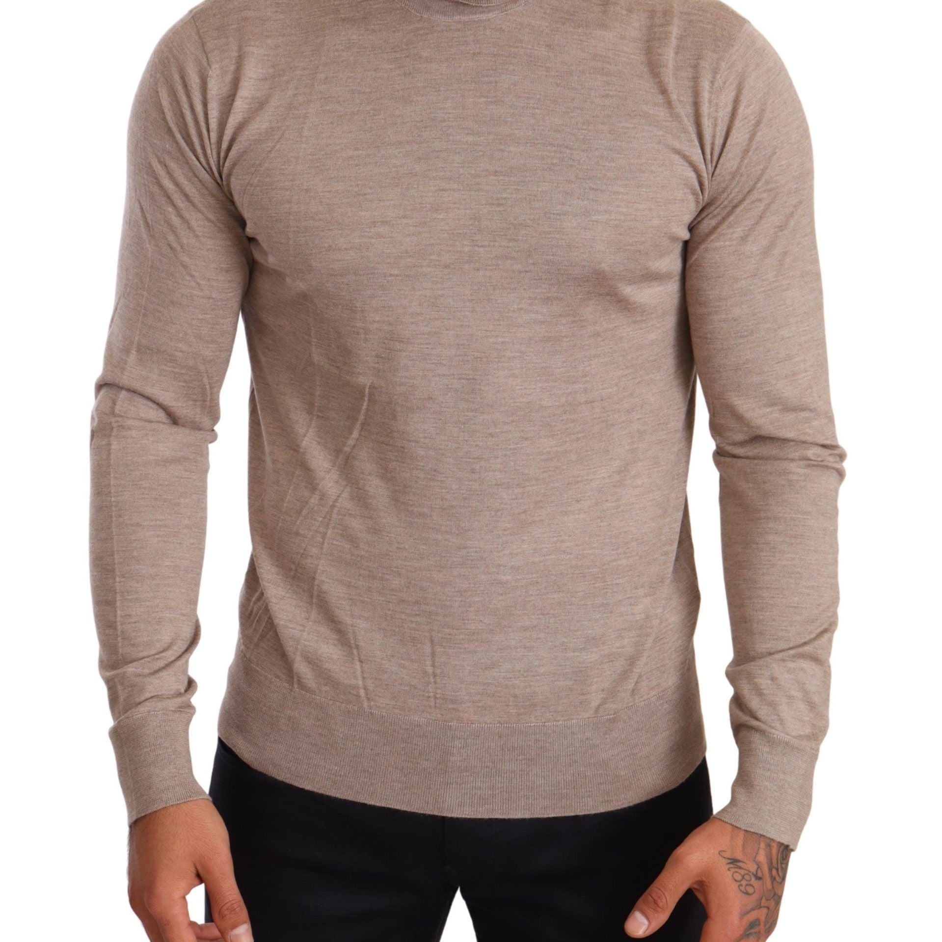 Dolce & Gabbana Beige Cashmere Turtleneck Pullover Sweater