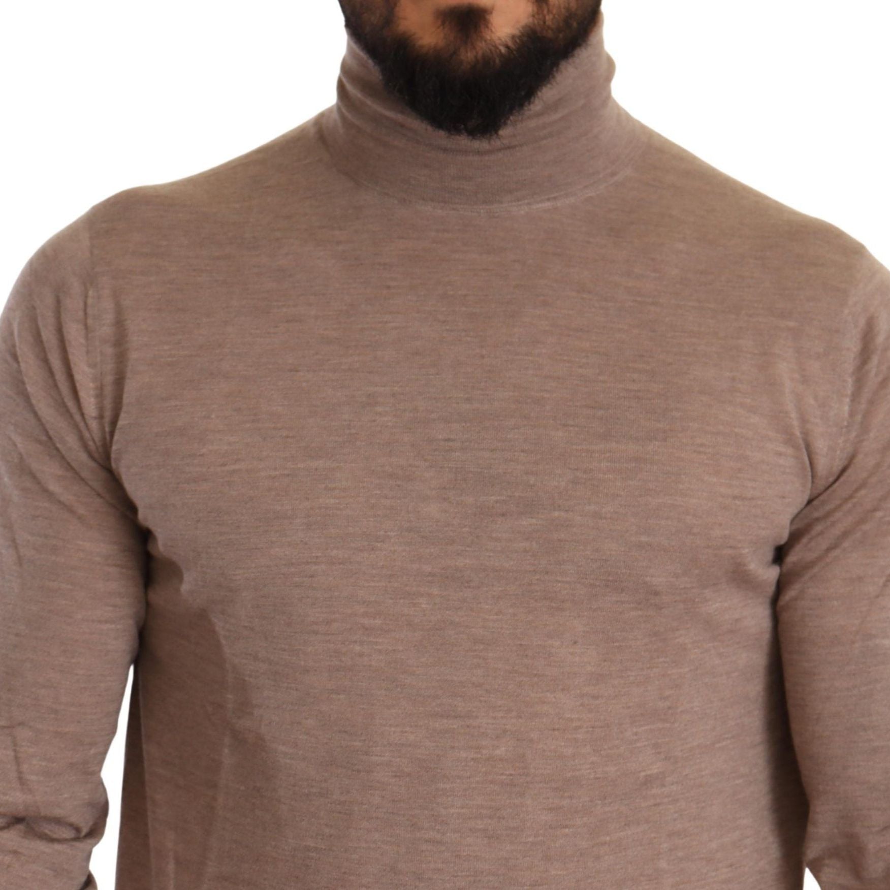Dolce & Gabbana Brown Cashmere Turtleneck Pullover Sweater