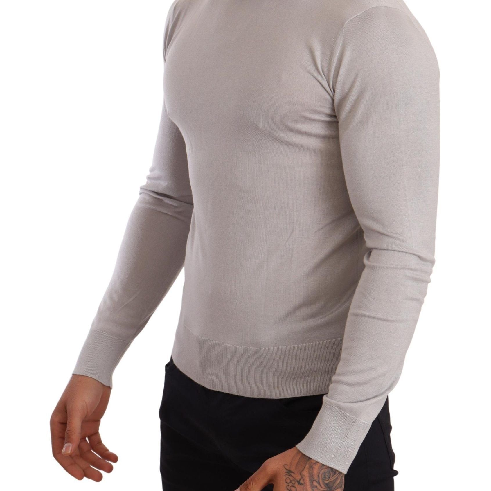 Dolce & Gabbana Gray Cashmere Turtleneck Pullover Sweater