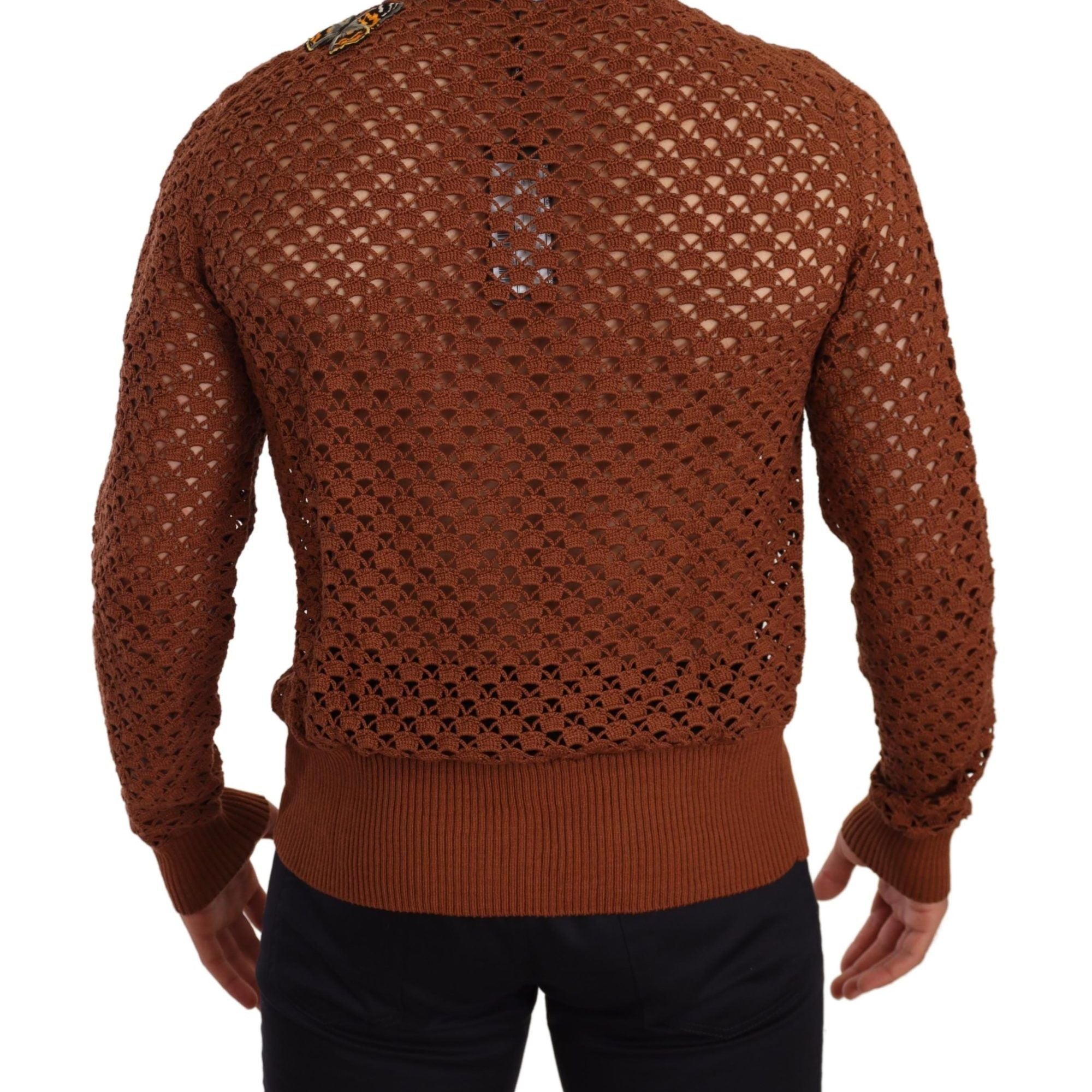 Dolce & Gabbana Brown Leopard Butterfly Cardigan Sweater