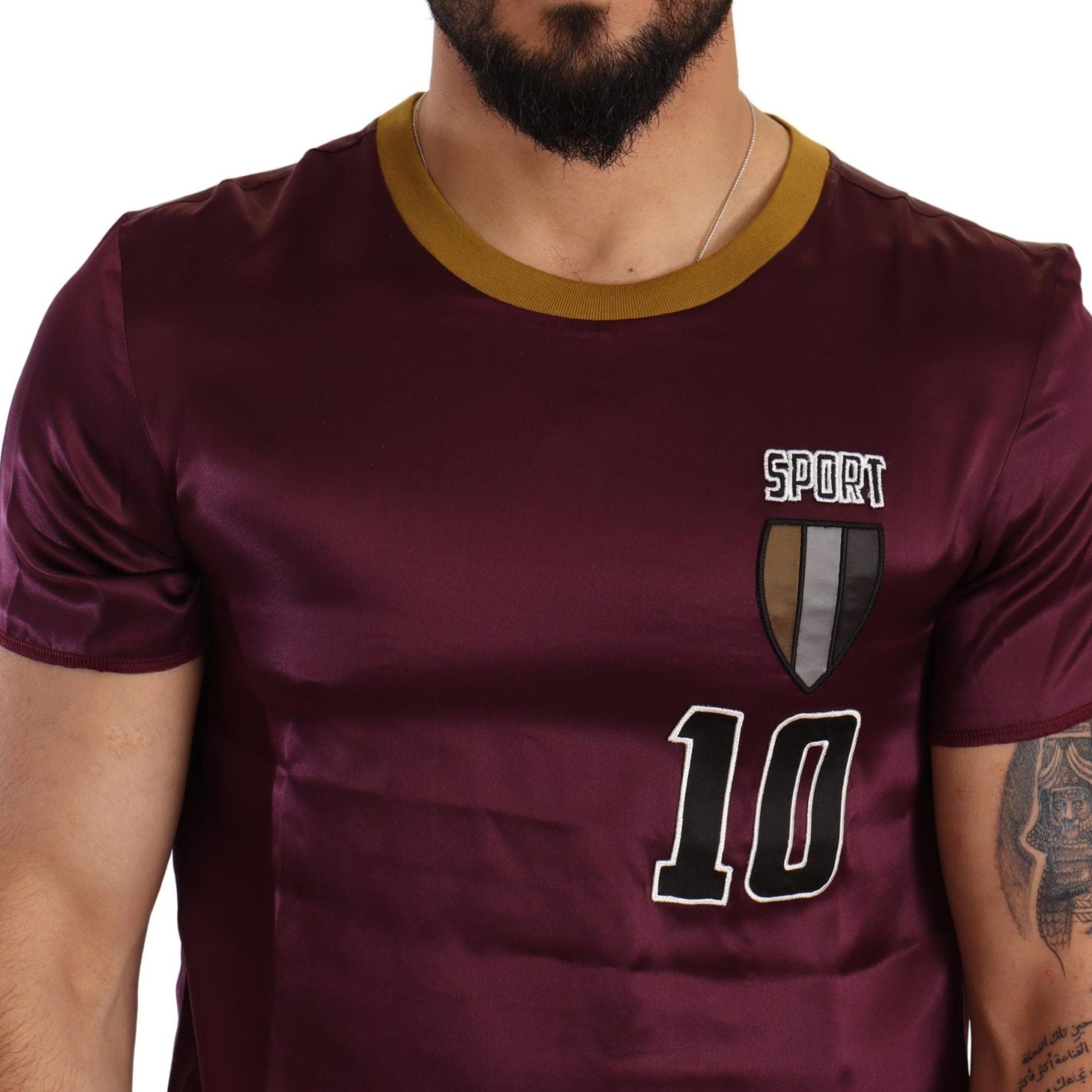 Dolce & Gabbana Purple Sport 10 Embroidery Crewneck T-shirt