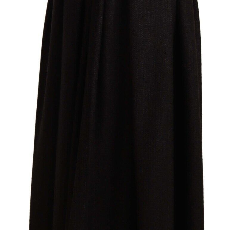 Dolce & Gabbana Black Wool High Waist Maxi PIECE Skirt