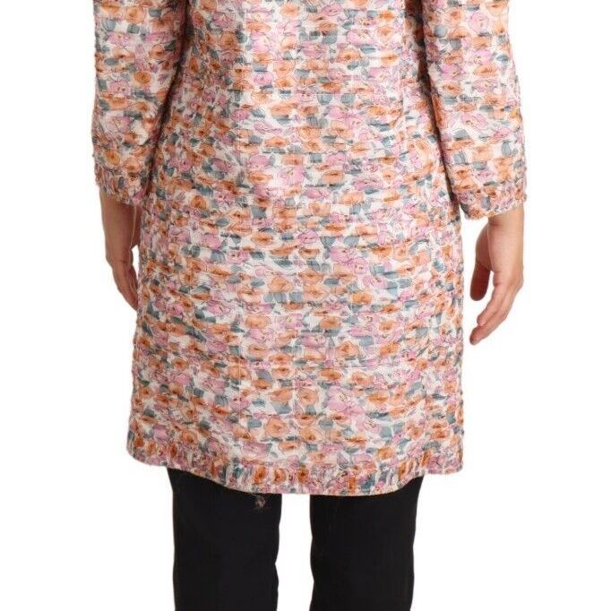 Dolce & Gabbana Multicolor Floral Print Silk Trench Coat Jacket