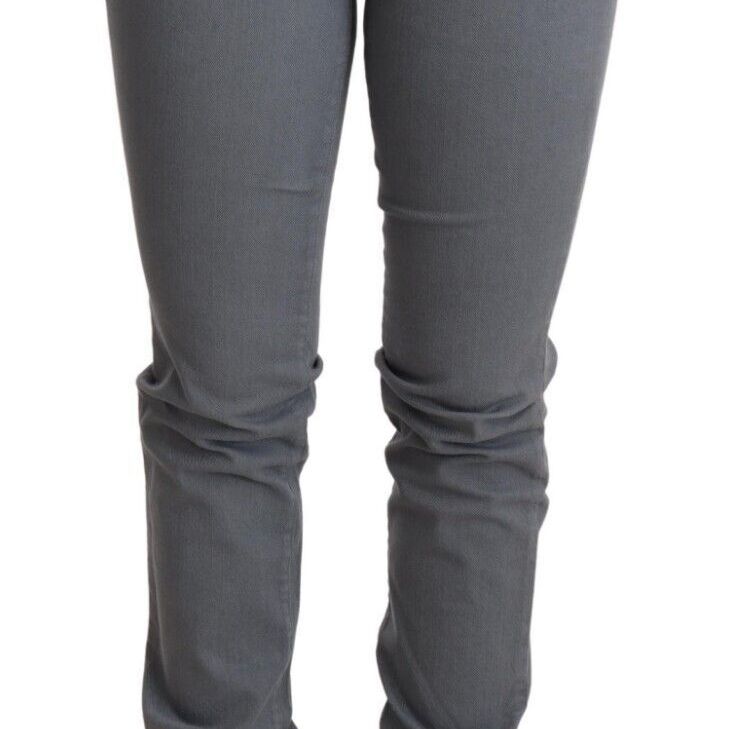 Ermanno Scervino Gray Low Waist Skinny Slim Trouser Cotton Jeans