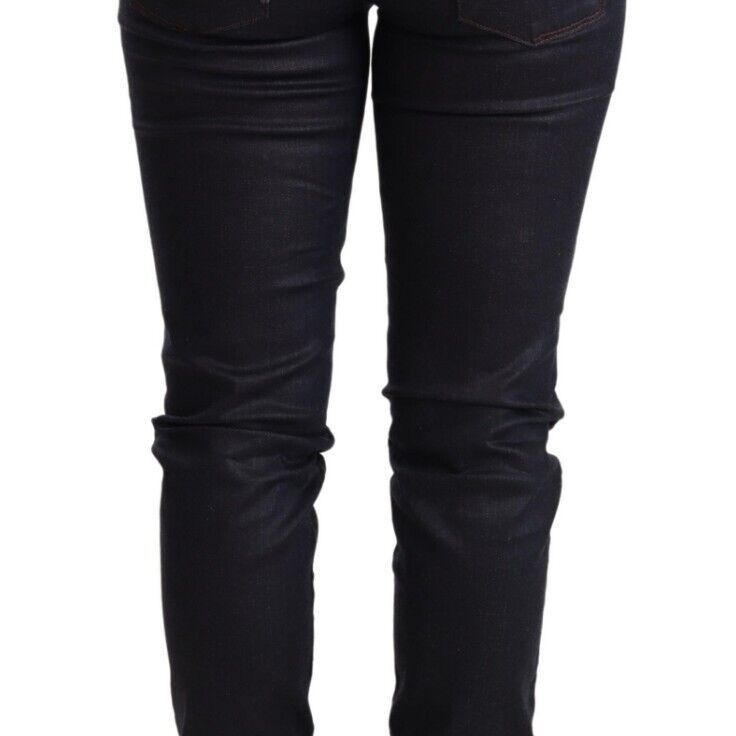 Ermanno Scervino Blue Low Waist Skinny Slim Trouser Cotton  Jeans