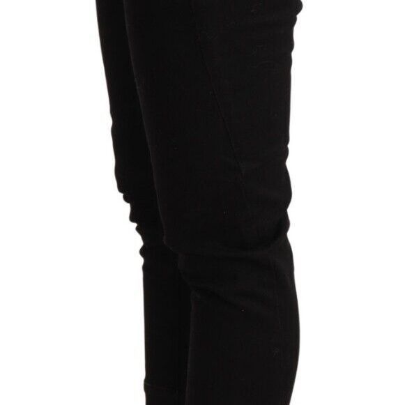 Ermanno Scervino Black Low Waist Skinny Slim Trouser Cotton  Jeans