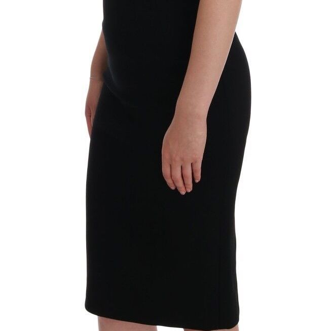 Dolce & Gabbana Black Stretch Crystal Sheath Gown Dress