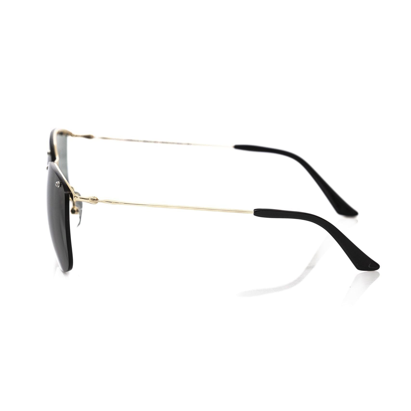 Frankie Morello Black Metallic Fibre Men Sunglasses