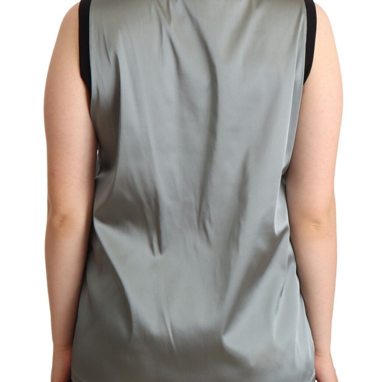 Dolce & Gabbana Silver Round Neck Sleeveless Casual Tank Top