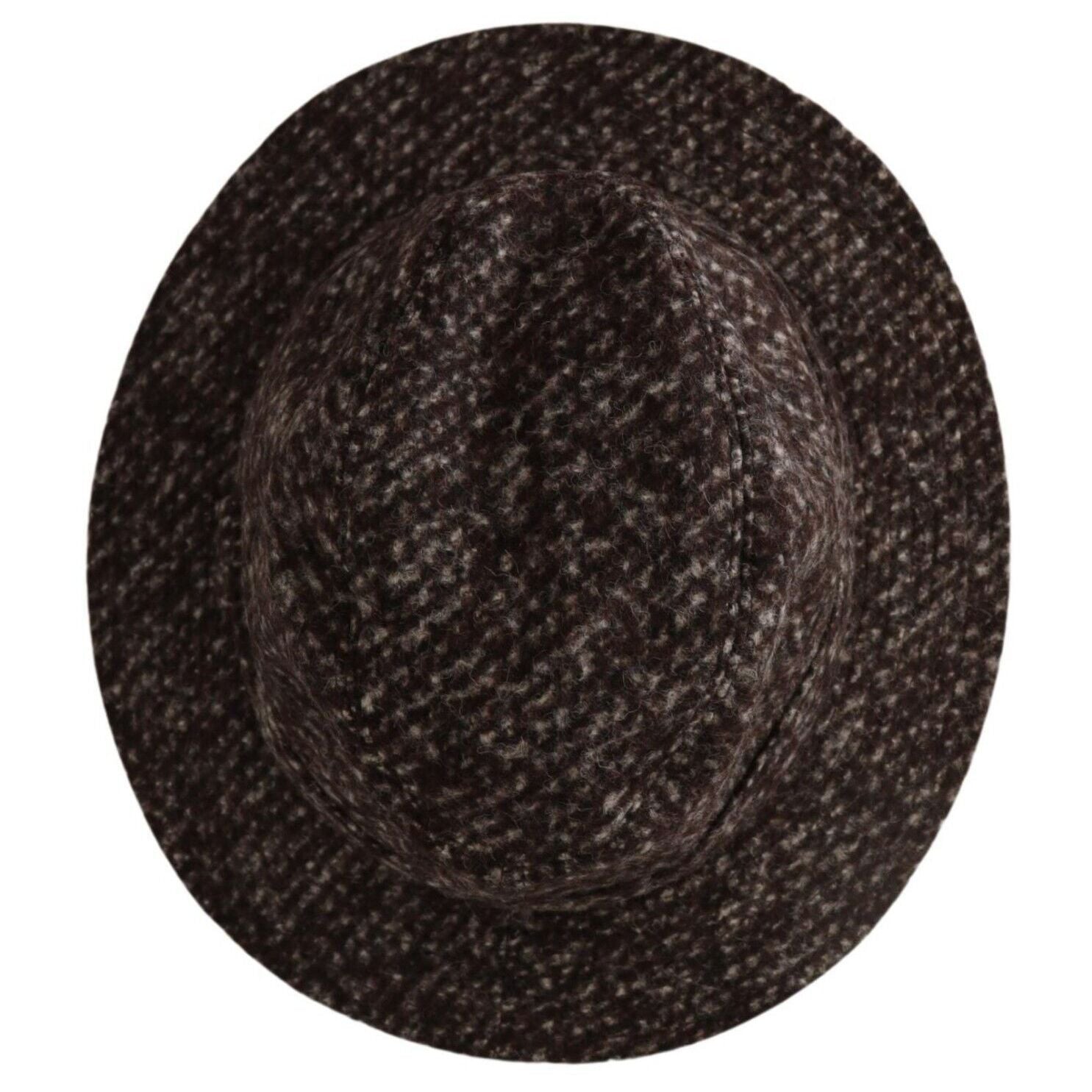 Dolce & Gabbana Gray Melange Blended Textured Tweed Hat