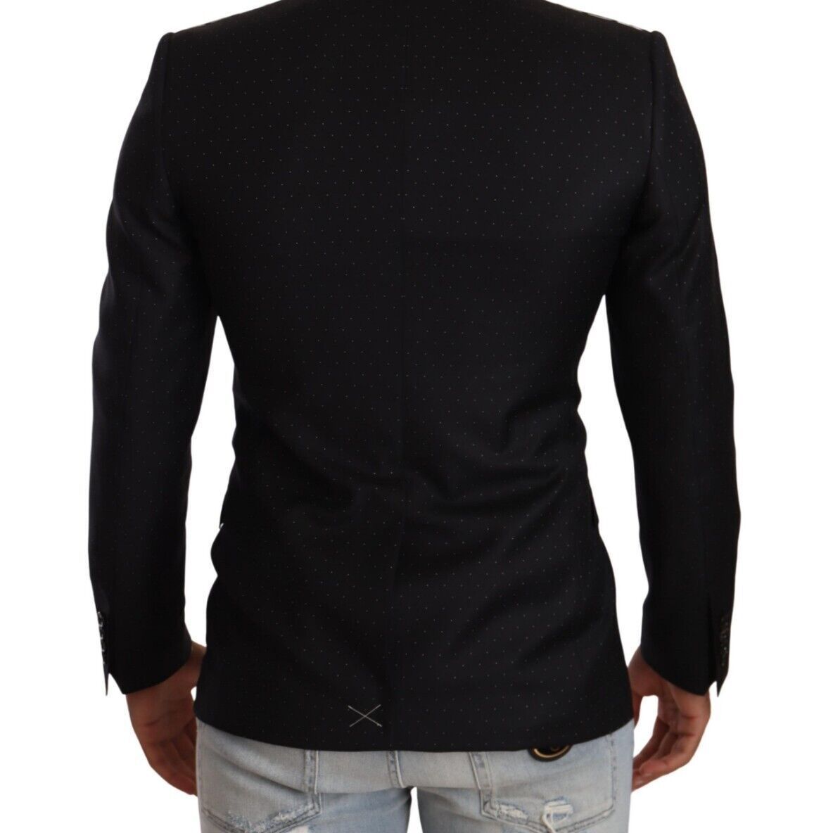 Dolce & Gabbana Black Dotted Double Breasted MARTINI Jacket