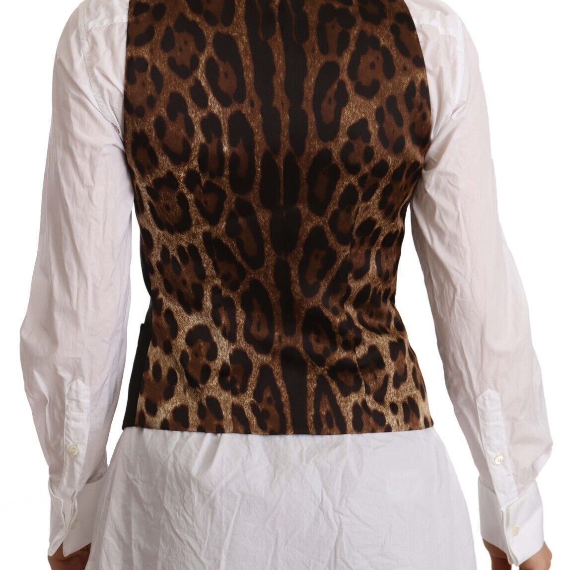 Dolce & Gabbana Black Button Down Sleeveless Vest Polyester Top